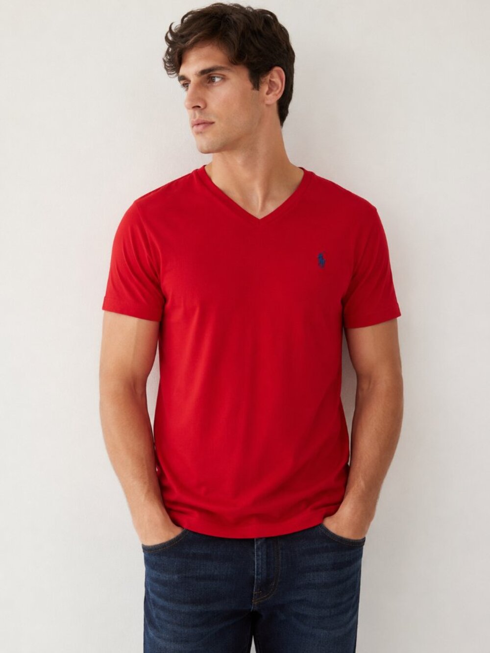 Polo Ralph Lauren Custom Slim Fit Red V-Neck T-Shirt Men's Size L